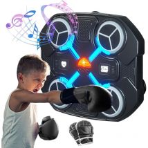Machine de boxe musicale intelligente Bluetooth, cible de boxe intelligente murale, chargement USB, équipement d'entraînement de boxe, cadeaux pour