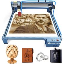 SCULPFUN S10 Graveur laser, 10 W Machine de Gravure Laser avec Rail Coulissant Linéaire Industriel à axe X et kit d'assist Air, Découpe Laser pour