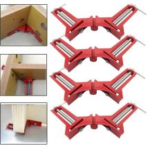 Ayyqh - Machoire Etau Angle Reglable à Bois Ensemble, 90° Degrés à Angle Droit Pince 4Pcs, Serre Joint Angle Rouge pour le travail du bois, du