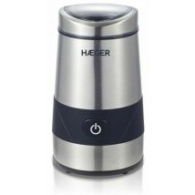 Aroma - Macinacaffè con potenza 200W, capacità 60gr, corpo in acciaio inox, lama ad alte prestazioni, funziona solo con coperchio montato, coperchio