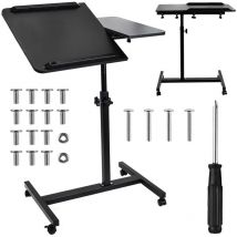 Maclean Mesa Portátil Altura Ajustable de 59 a 89 cm Tablero Doble Inclinable hasta 90° Ruedas con Freno Capacidad de Carga hasta 30 kg Mesa