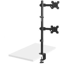 Maclean MC-967 Doppelte vertikale Monitor-Tischhalterung, Bildschirmhalter, max. VESA 100 x 100, 13-27 Zoll, 2 x 9 kg, pulverbeschichtet, neigbar,
