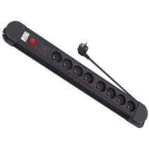 Mac Lean - Regleta 8 enchufes, Interruptor Iluminado, protección para niños