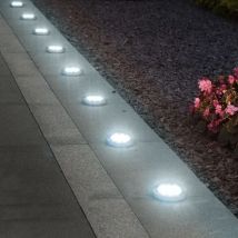 Maclean MCE318 Lámpara Solar Foco Solar para Jardín Iluminación de Caminos 12 led smd, 4000K, Ni-MH 600 mAh, 0,7W, IP44 (1 Unidad)