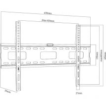 Maclean TV MC-419 Wandhalterung, 32 - 100 Zoll, VESA 600 x 400, 45 kg, neigbar, universell verstellbar, Wasserwaage, Zubehör, flach, robust