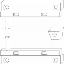 MACO RUSTICO Schließzapfenplatten-Garnitur BLR R3, Ladenabstand 25 mm, schwarz