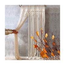 Unho - Arazzo macrame da parete: arazzo da parete in cotone tende macramè decorativo tessuto cotone arte moderna boho chic per casa camera soggiorno