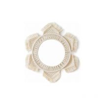 Macrame wall hanging mirror, decorative round handmade hanging fringes