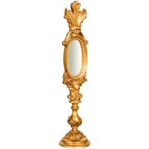 Biscottini - made in italy miroir en bois avec finition feuille d'or antique