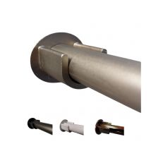 Tringle à Rideaux Fer Forgé entre-murs, Tringle penderie, Couleur et Longueur au choix ø 20 mm + 2 supports - Argent Mat - Longueur 1.20 m. - Argent