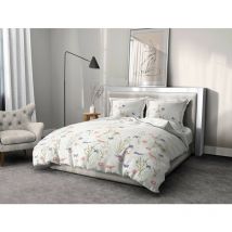 Parure de couette 3 pieces coton 57 fils beige 240x260 cm - mademoiselle