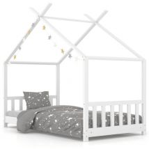 Estructura de cama infantil madera maciza pino blanco 70x140 cm vidaXL
