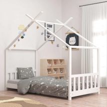 Les Tendances - Estructura de cama,Cama industrial infantil madera maciza pino blanco 70x140 cm vidaXL
