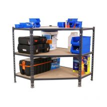 Maderclick Corner 3/300 900 Antracita/madera 900x900x300