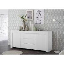 Madia 2 ante e 3 cassetti linea Clear in Bianco Opaco