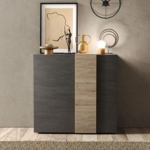 Madia 2 ante linea Olimpo finitura Titanio e Rovere Kadiz