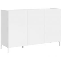 Bob Gardens - Buffet 3 portes 130x40x84 cm Solaria blanc brillant