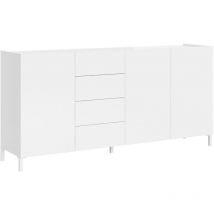 Bob Gardens - Buffet 3 portes/4 tiroirs 174x40x84 cm Solaria blanc brillant