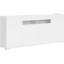 Bob Gardens - Buffet 4 portes 174x40x81 cm Riflesso blanc brillant