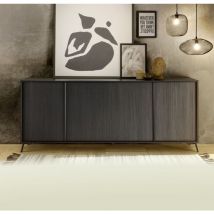 Montefioredesign - Madia 4 ante linea Mito finitura Nero Frassinato - Nero