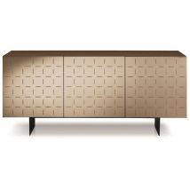 Madia cassia Tek a 3 ante con specchio rivestito Bronzo con 2 piedini