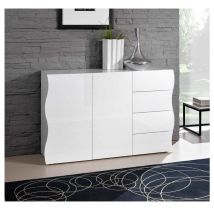 Madia linea Mia 2 ante e 4 cassetti in Bianco lucido