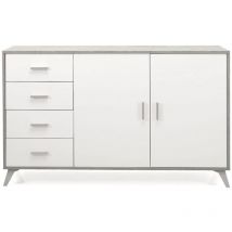 Capodarte - Madia con 2 ante e 4 cassetti 158 cm in melaminico Cemento - ariel