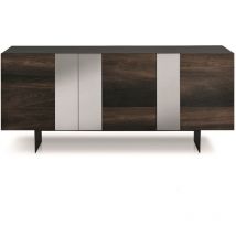 Capodarte - Madia romeo a 3 ante in Rovere Termico con inserti specchio e 2 piedini