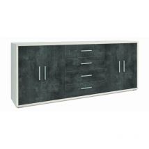 Sarmog - Mobile 4 Ante 4 Cassetti Kit Ossido Bianco Ossido Nero 84X203X41 Cm