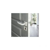 Ouvre&deco - Poignée de porte velox fix en Inox sur rosace carré fonction clé i, modèle madrid