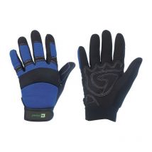 Guantes de cuero artificial Master talla 9 cuero artificial negro / azul