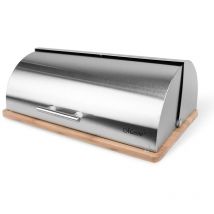 Maestro - MR-1672S Table Top Bread Storage Bin, Sliding Lid, Storage Container for Bread and Viennese Pastries, Elegant Design, Stainless Steel,