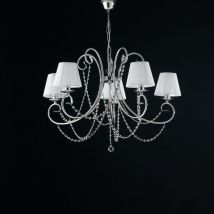 Bonetti Illumina - Magda - Lustre en fer chromé 5 lumières et 115 abat-jour - Ø72 - BL146-5-CR-PAR
