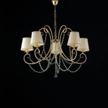 Bonetti Illumina - Magda - Lustre en fer doré 5 lumières avec 115 abat-jour - Ø72 - BL146-5-OR-PAR