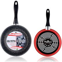 Magefesa - K2 Roja Lot de 2 poêles 20Ø24Ø fabriquées en acier vitrifié Rouge