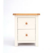 Maggiori off-white 2 drawer bedside wood knob - Off-White