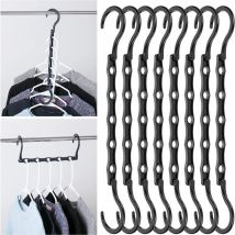 Magic Hangers,10 Space Saving Hook,Vertical & Horizontal Multifunctional Hanger,360° Rotating Wardrobe Organizer Save 3 Times More Space Storage