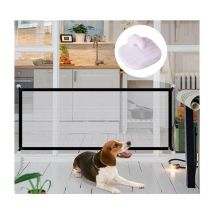 Briday - Pet Magic Gate, Pet Safety Gate, Portable Folding Mesh Magic Gate, Baby Safety Gate (110x72cm, Black)