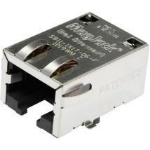 Bel Stewart Connectors - MagJack 10/100Base-TX 4 Transformateur Tab down S811-1X1T-06-F RJ45 embase femelle horizontale 10/100Base-TX Pôle: 8P8C