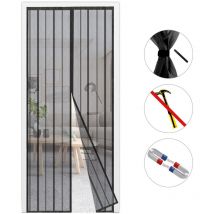 Sekey Magnet Fliegengitter Tür ohne Bohren Insektenschutz Türvorhang Schwarz, 210 x 80 cm