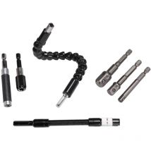 Magnet Schnellwechsel Bithalter mit Schwanenhals Verlängerung und Stecknuss Adapter 7 tlg. Set