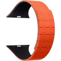 Magnetarmband kompatibel mit Apple Watch Band Series 9/8/7, magnetisches Silikonarmband für (42/44/45/49 mm orange)