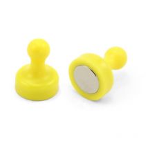 Magnete Skittle Giallo Ad Alta Potenza Per Frigorifero, Ufficio, Lavagna, Tabellone, Archiviazione - 19mm Dia x 25mm Di Altezza - Confezione Di 2 Di 2