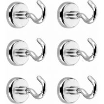 Dhklfa - Magnetic Hooks, Hook Magnets, Powerful Neodymium Magnet 5.5kg Attraction Force (6 Pack)