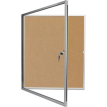 Vitrine d'affichage SP en liège – 9 feuilles A4 – Aluminium argent – Verrouillable – Panneau d'affichage