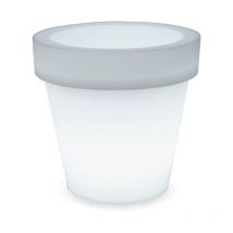 Moovere - magnolia 160 Classic Runder Blumenkasten mit Licht für Pflanzen und Blumen Sehr widerstandsfähig. Kaltweißes Licht mit Kabel. Hergestellt