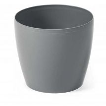 Grauer Blumentopf 25x22 Cm Deko Kunststoff Glatt Magnolie