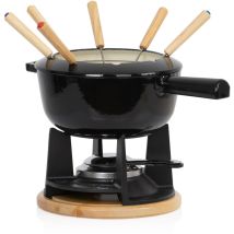 Mahlzeit - 13-teiliges Gusseisen Fondue Set für 6 Personen, 2 l, emailliert, mit Brenner und Gabeln