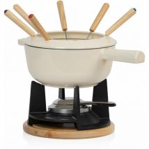 Mahlzeit - 13-teiliges Gusseisen Fondue Set für 6 Personen, 2 l, emailliert, mit Brenner und Gabeln