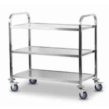 Mahlzeit Edelstahl Servierwagen mit 3 Etagen 101,5 x 95 x 48,5 cm Rollwagen